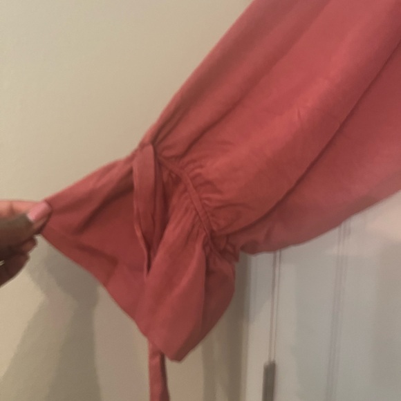 Elegant plus size Pink faux Wrap Dress - Picture 5 of 11